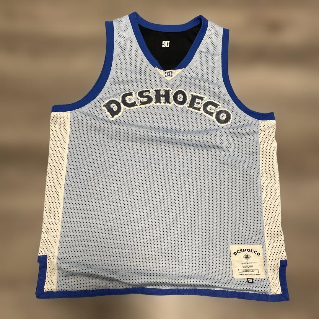 DC SHOE CO ブランドロゴ刺繍 プリント リバーシブル バスケシャツ