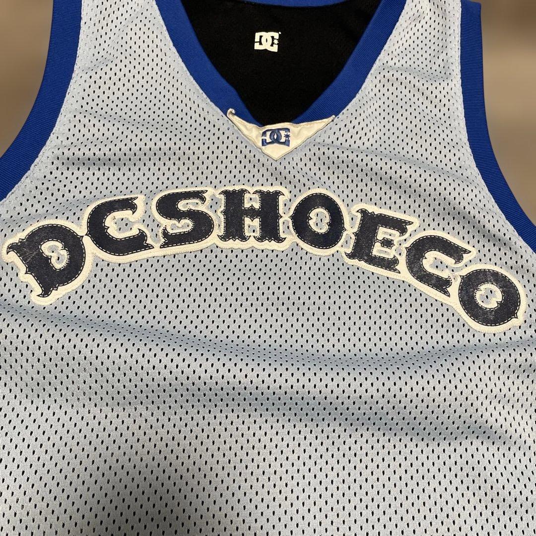DC SHOE CO ブランドロゴ刺繍 プリント リバーシブル バスケシャツ