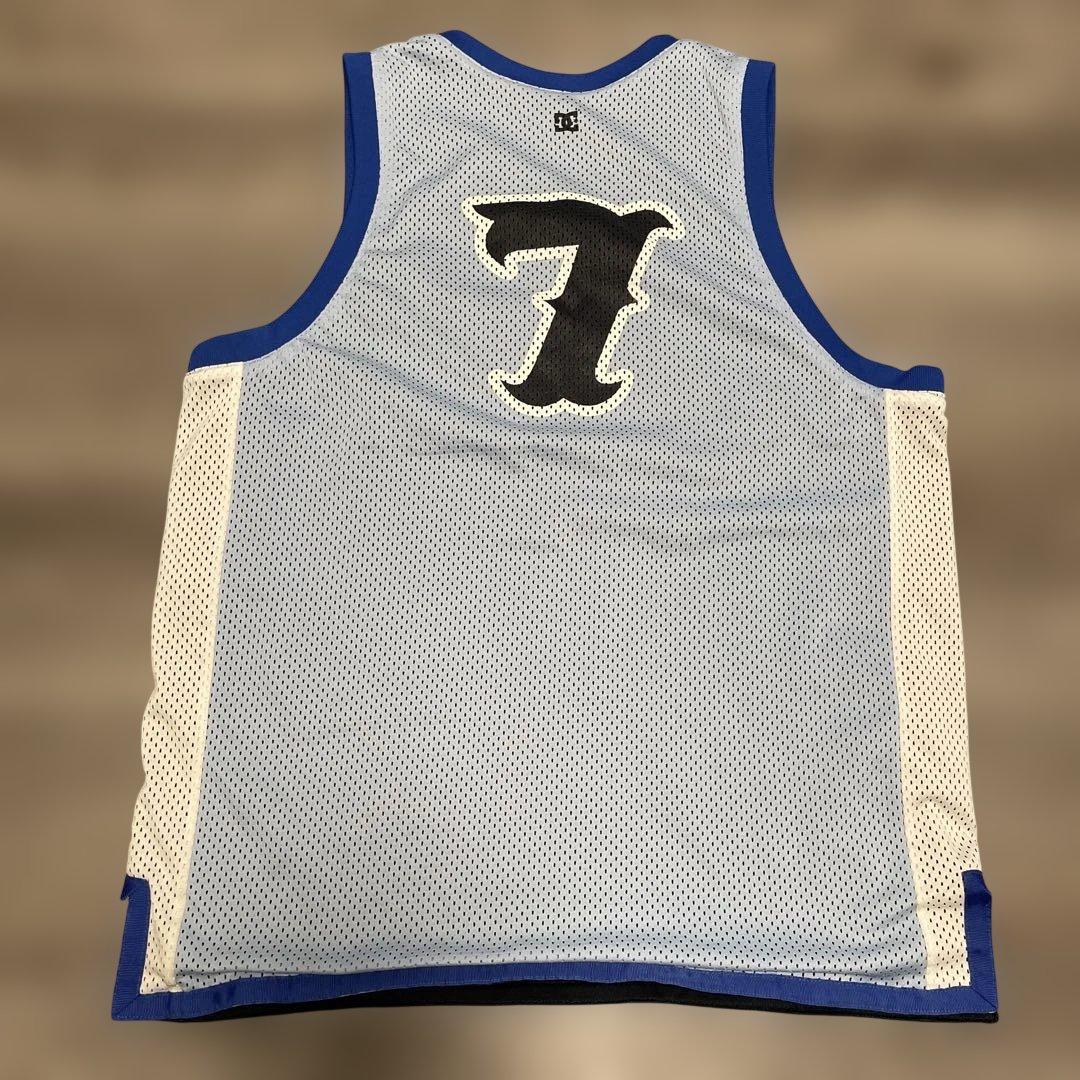 DC SHOE CO ブランドロゴ刺繍 プリント リバーシブル バスケシャツ