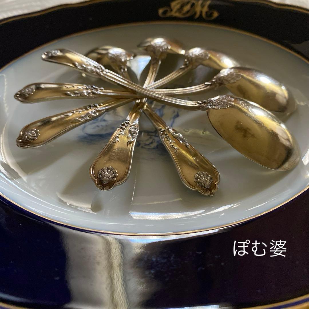 フランス／純銀製品3点】①ビスケットジャー②③アイスクリーム