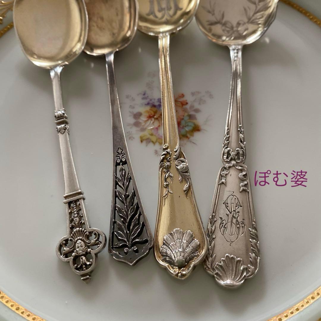 フランス／純銀製品3点】①ビスケットジャー②③アイスクリーム