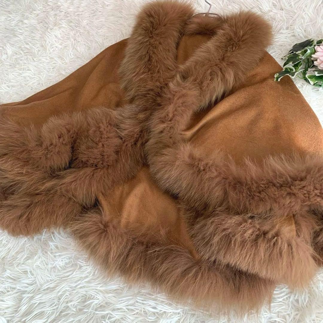 専用♡D91.【カシミヤ100%/リアル：フォックスファー◆ポンチョ/ケープ】