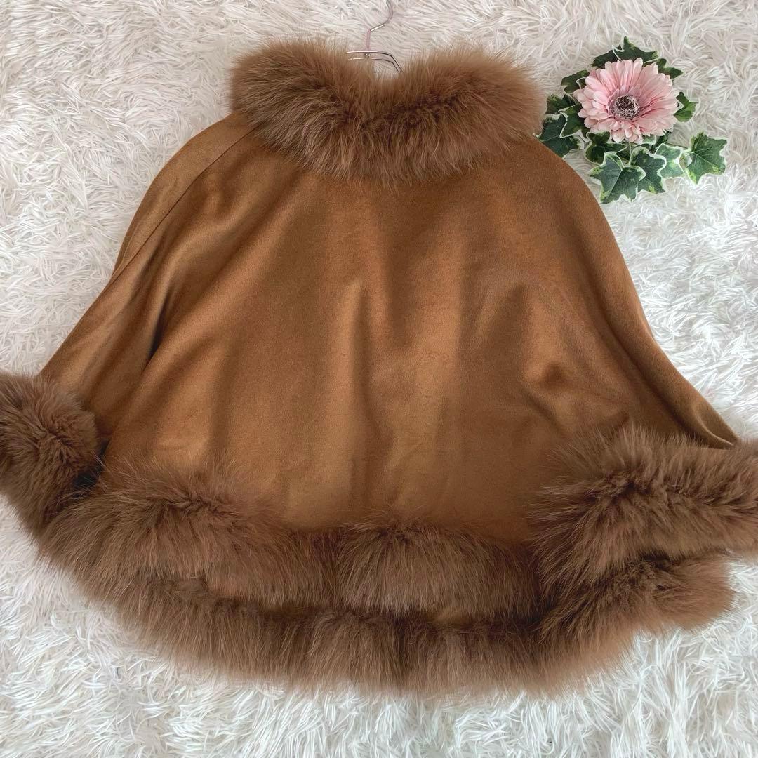 専用♡D91.【カシミヤ100%/リアル：フォックスファー◆ポンチョ/ケープ】