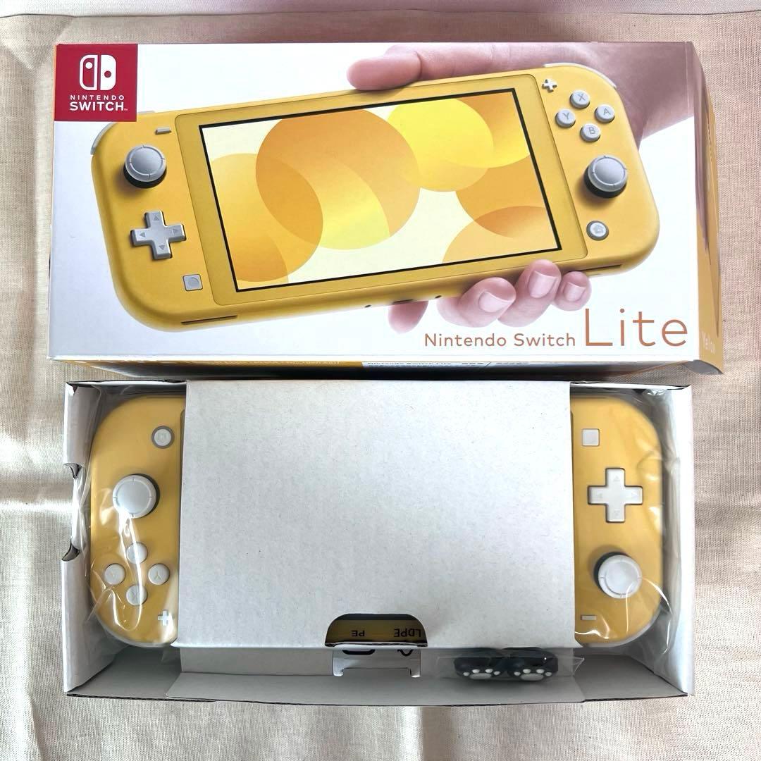 【美品・動作確認済み】Switchライト（イエロー）スティックカバー、イヤホン付