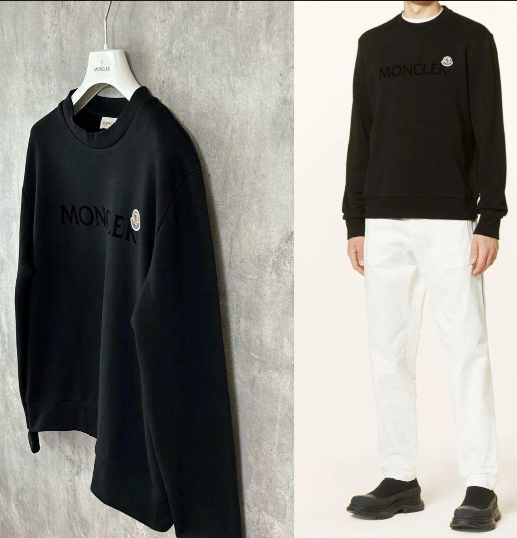 新品未使用タグ付き☆MONCLER レタリングロゴ スウェット S ブラック