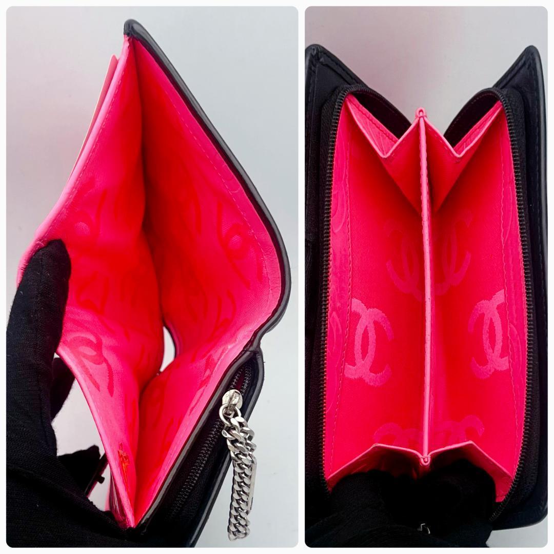 開運財布！新品未使用 シャネル カンボンライン 黒 財布 正規品保証2922