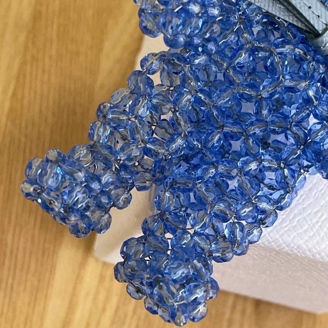 激レア 極美品 PRADA プラダ クマ クリスタルベアー キーホルダー 水色