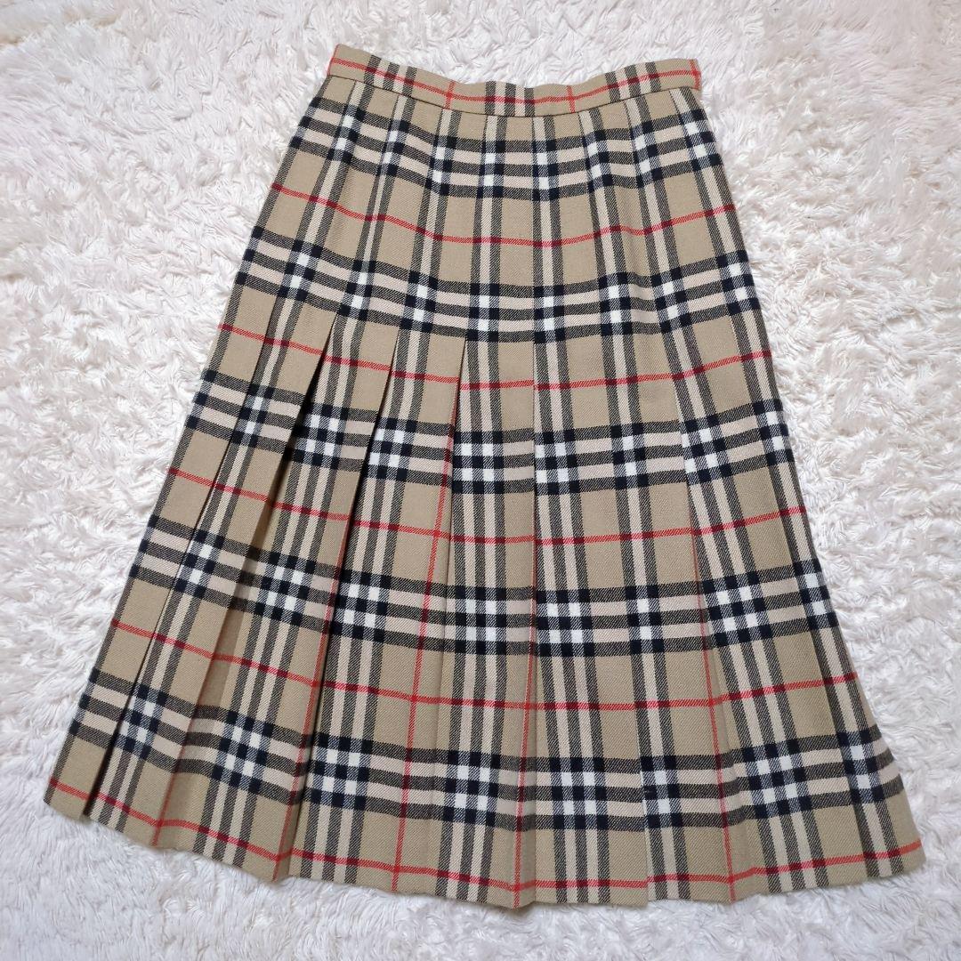 極美品！BURBERRY ロングプリーツスカート ノバチェック S Aライン