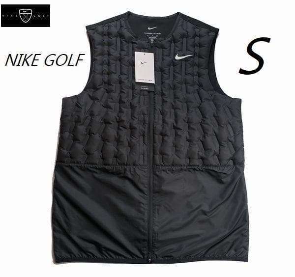 C新品 S ナイキ ゴルフ サーマフィット ダウン ベスト DZ5390 黒