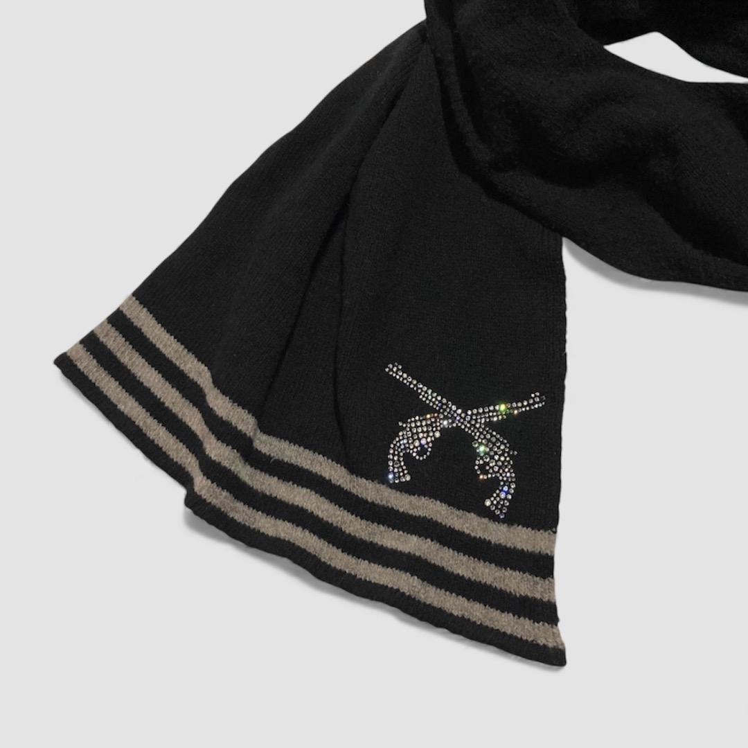 小物 Y2K 00s Archive \"Roar\" Border Wool Stole