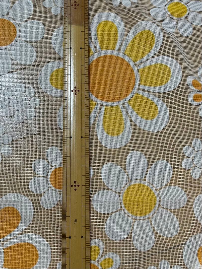 新品未使用 昭和レトロ レトロポップ フラワー レースカーテン 190×170