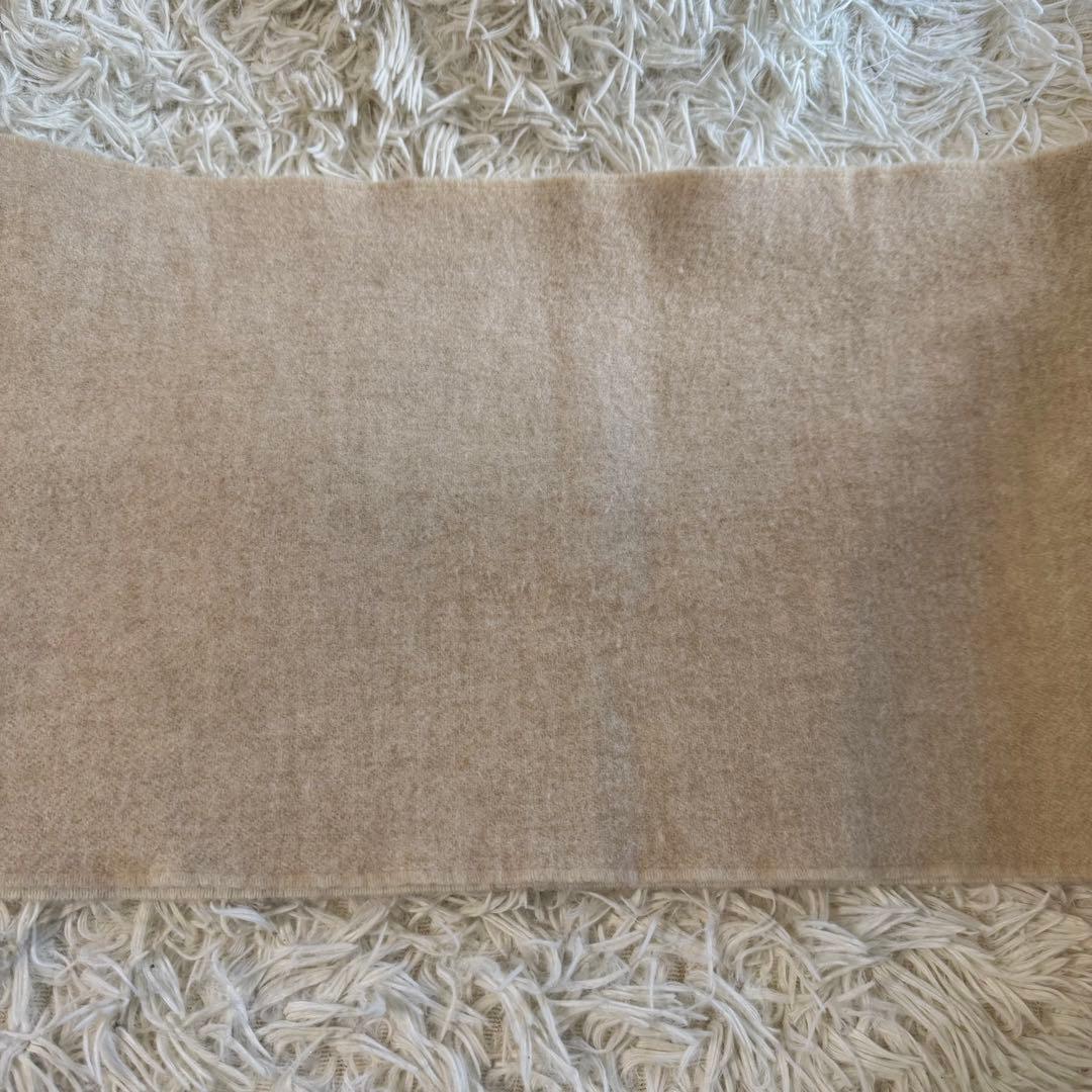 ロエベ　バイカラー　マフラー　カシミヤ　ウール　アナグラム　アイボリー