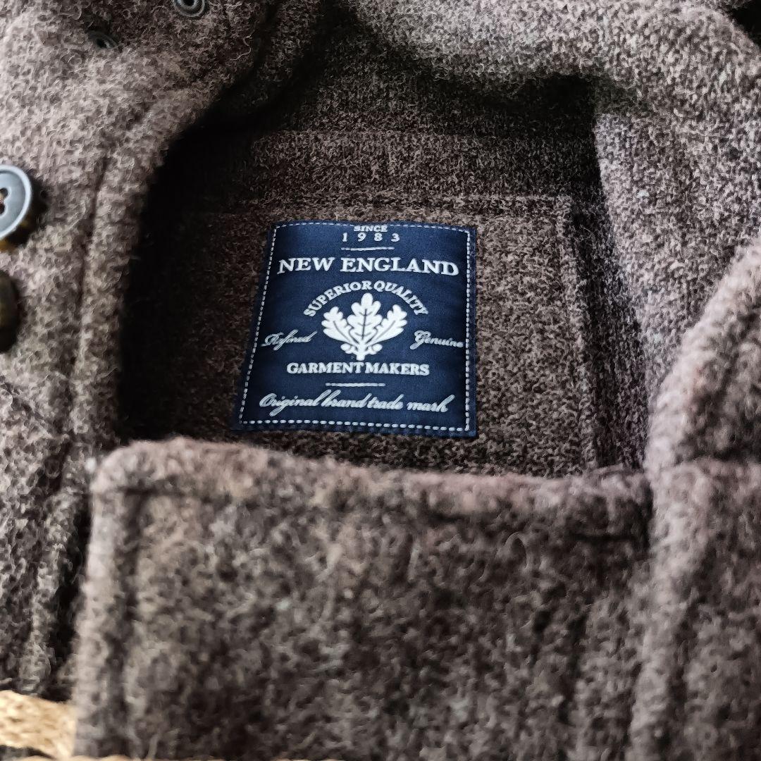 ダッフルコート【NEW ENGLAND】 ウールコート ブラウン 麻