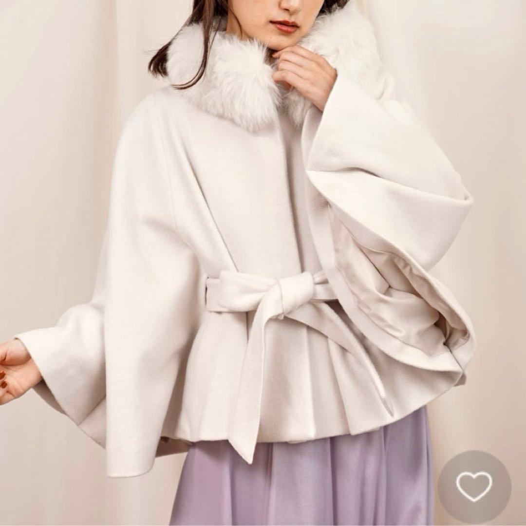 ノエラ☆ファースリットケープコート ポンチョ フォックスファー
