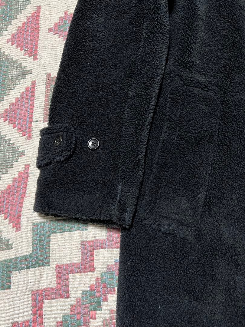 美品 ユナイテッドアローズ 黒 ボアフリース ステンカラーコートLサイズ
