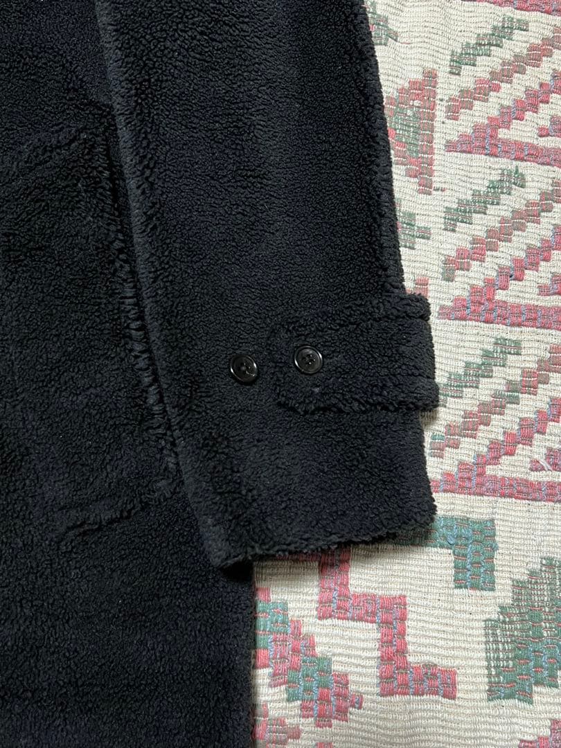 美品 ユナイテッドアローズ 黒 ボアフリース ステンカラーコートLサイズ