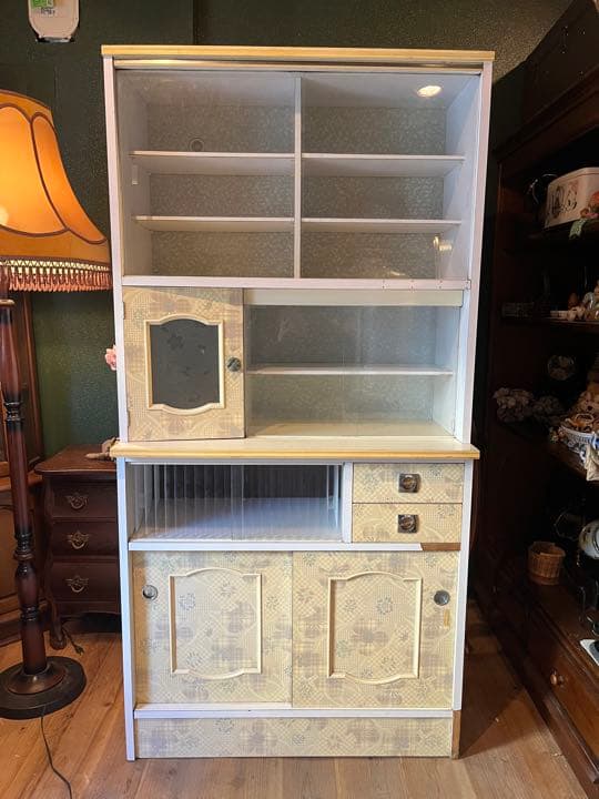 食器棚 飾り棚 水屋 昭和レトロ レトロポップ 当時物 インテリア 棚 ラック