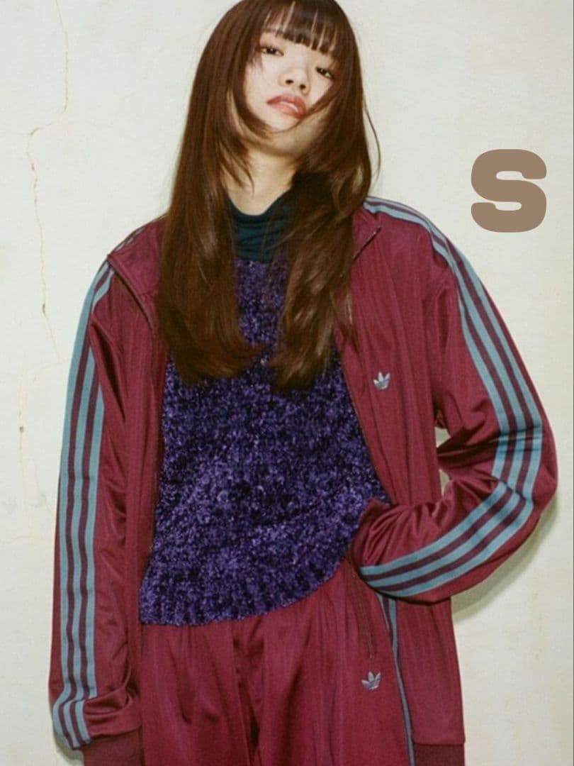 超希少★adidasベッケンバウアートラックジャケットマルーン紫青L相当