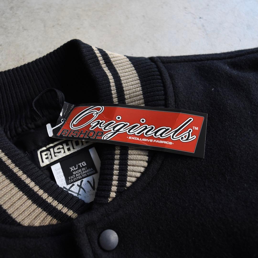 90s BISHOP ブラック×ベージュ スタジャン カナダ製 XLヴィンテージ