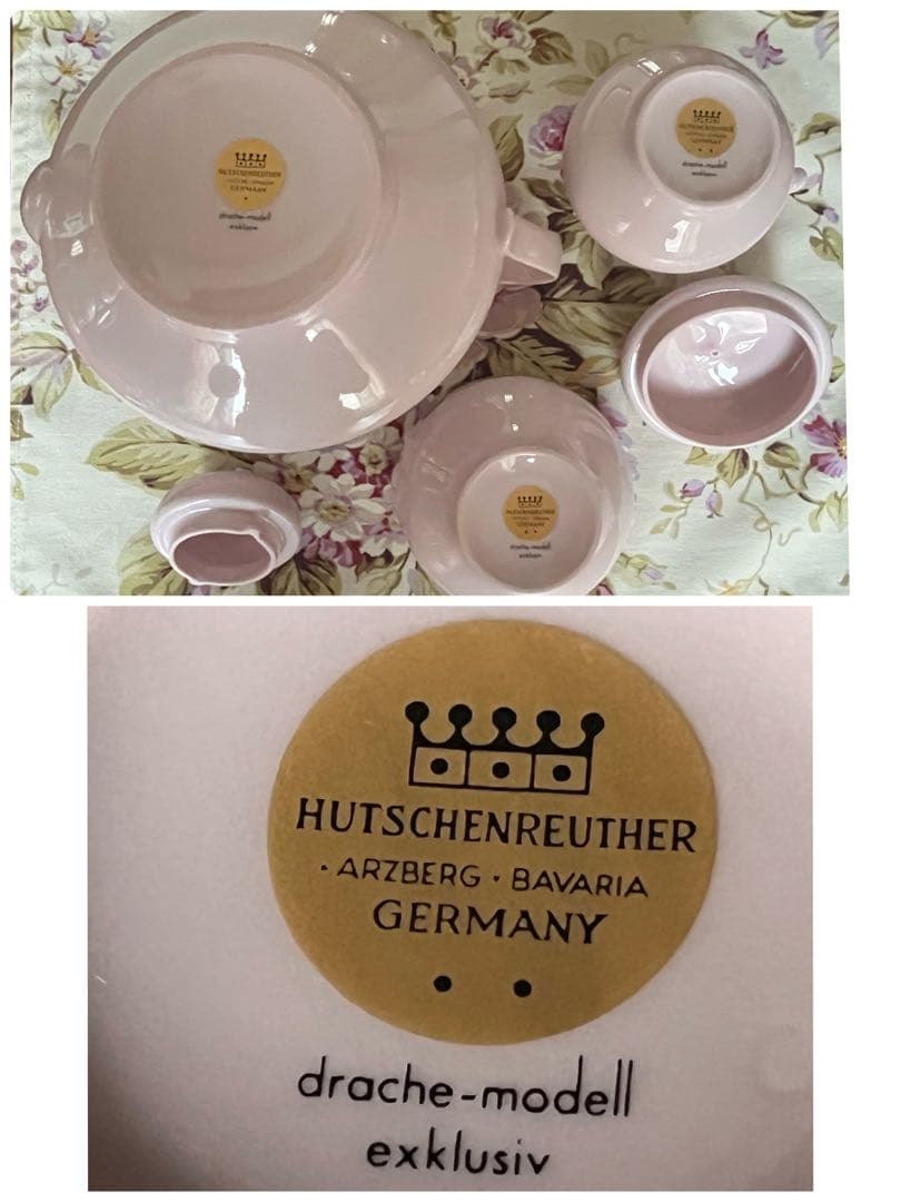 希少品】フッチェンロイター☆ポーセリンローズ☆ピンクのティーポット