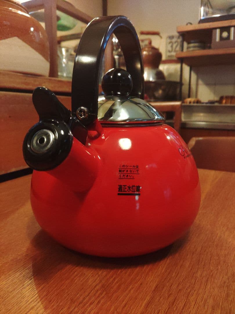 未使用　ケトル　やかん　富士ホーロー　1.5L　琺瑯　レトロ　デッドストック