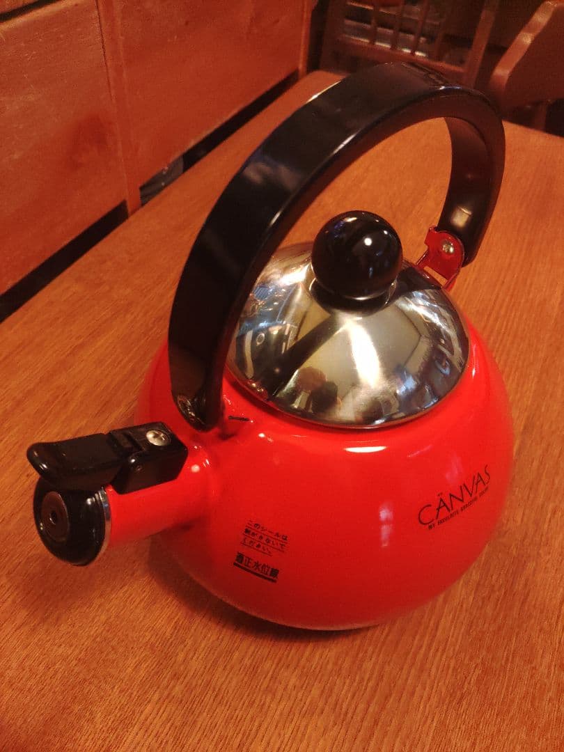 未使用　ケトル　やかん　富士ホーロー　1.5L　琺瑯　レトロ　デッドストック