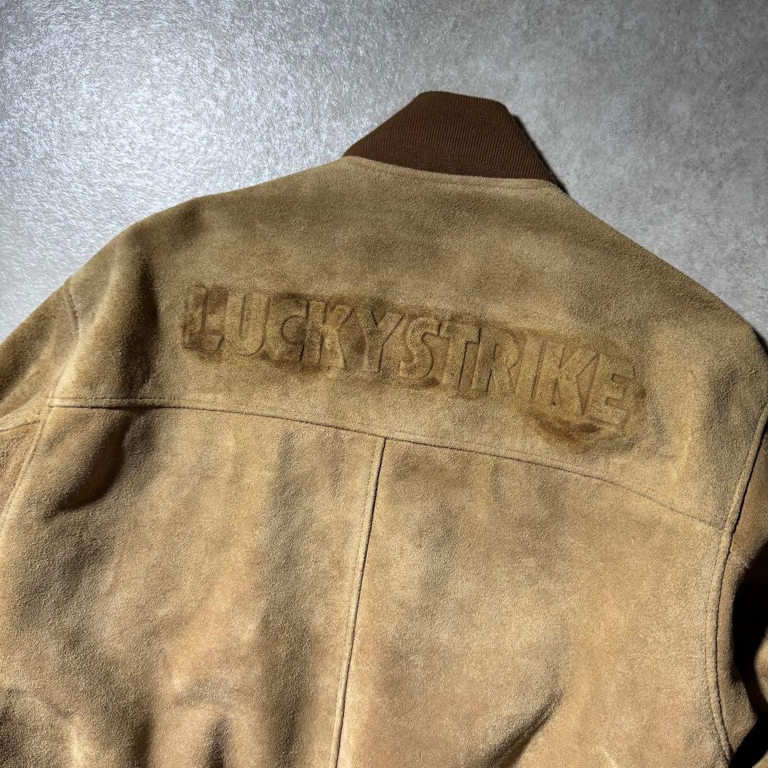 90s LUCKY STRIKE suède MA1 bomber jacket