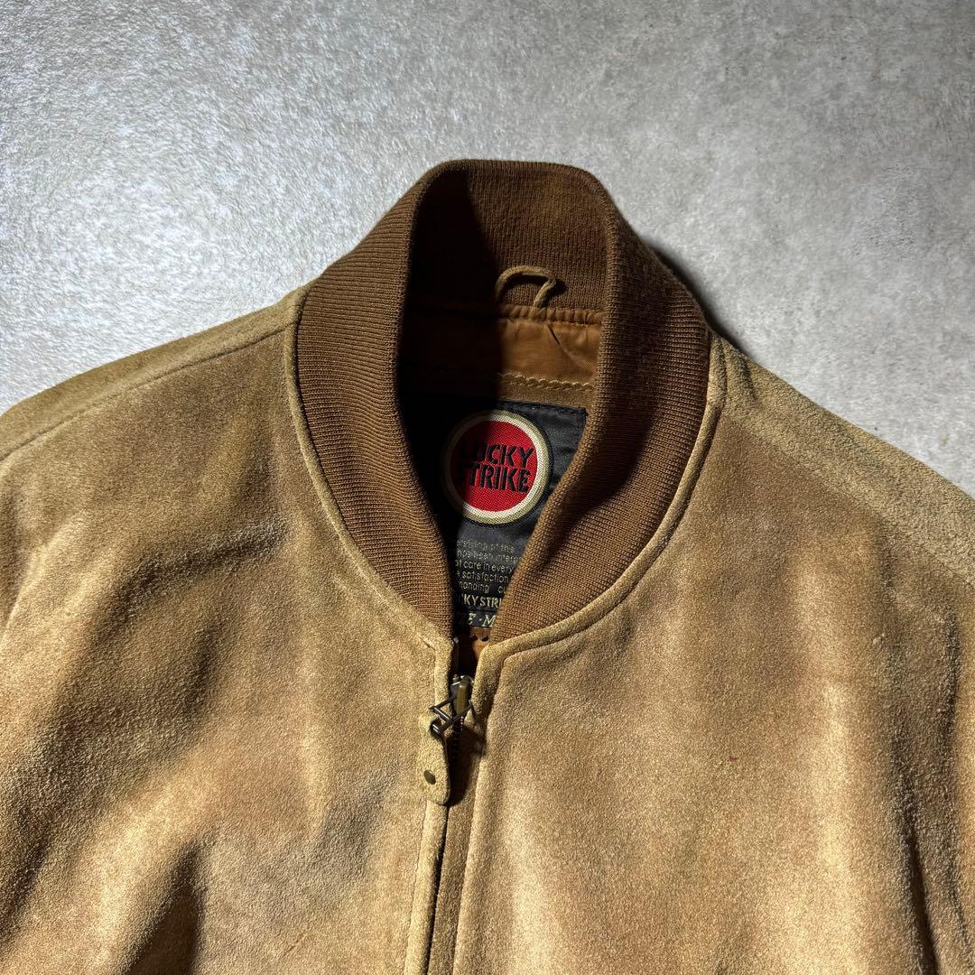 90s LUCKY STRIKE suède MA1 bomber jacket