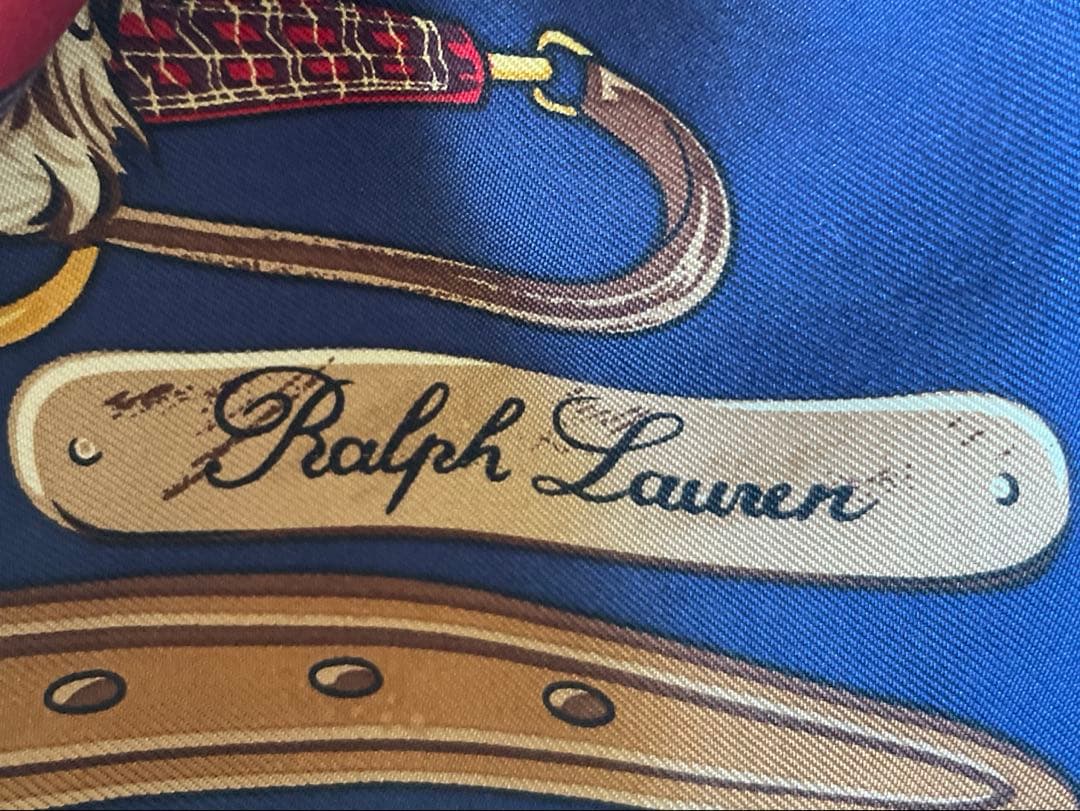 新品未使用✳︎Oldラルフローレン✳︎シルク大判スカーフ✳︎犬柄