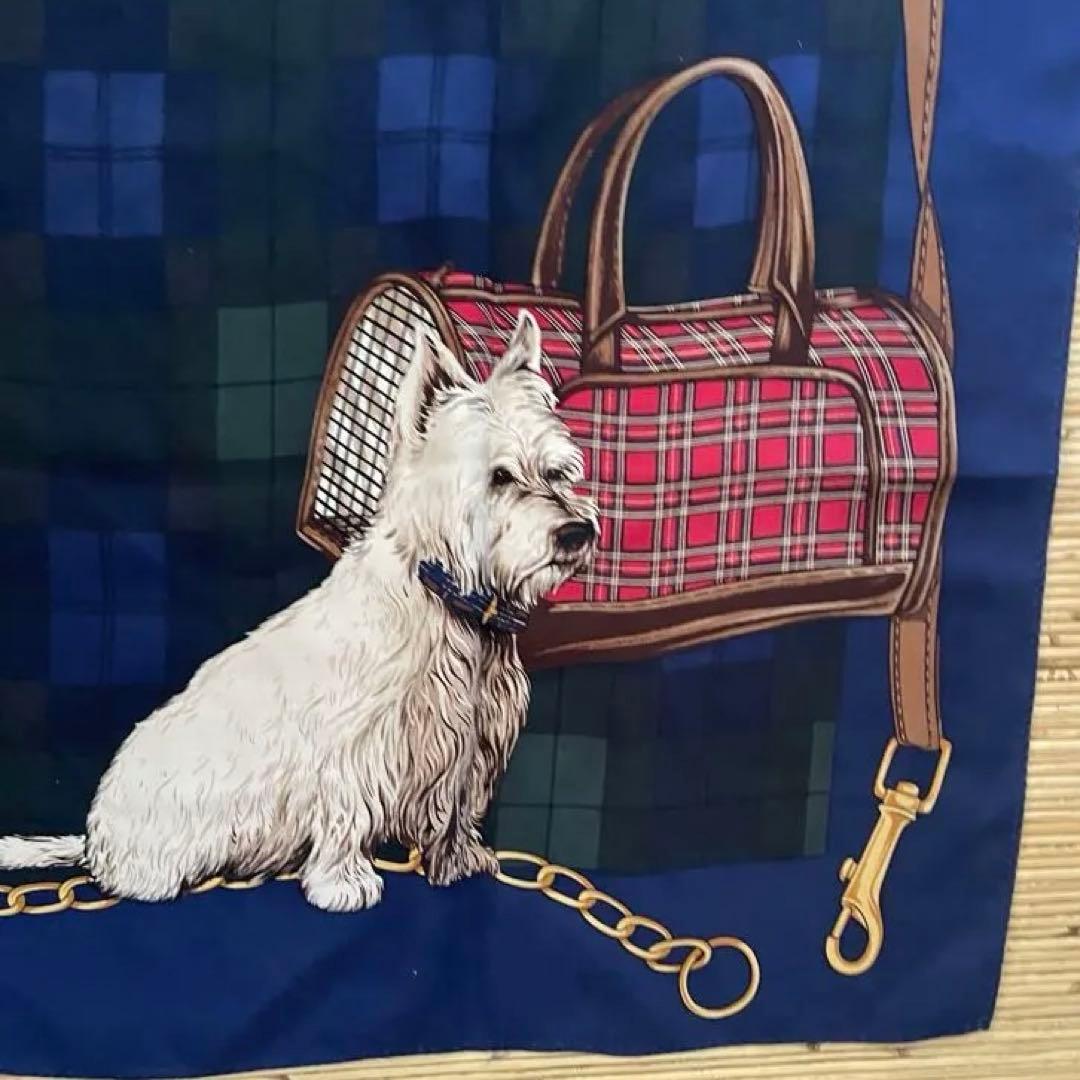 新品未使用✳︎Oldラルフローレン✳︎シルク大判スカーフ✳︎犬柄