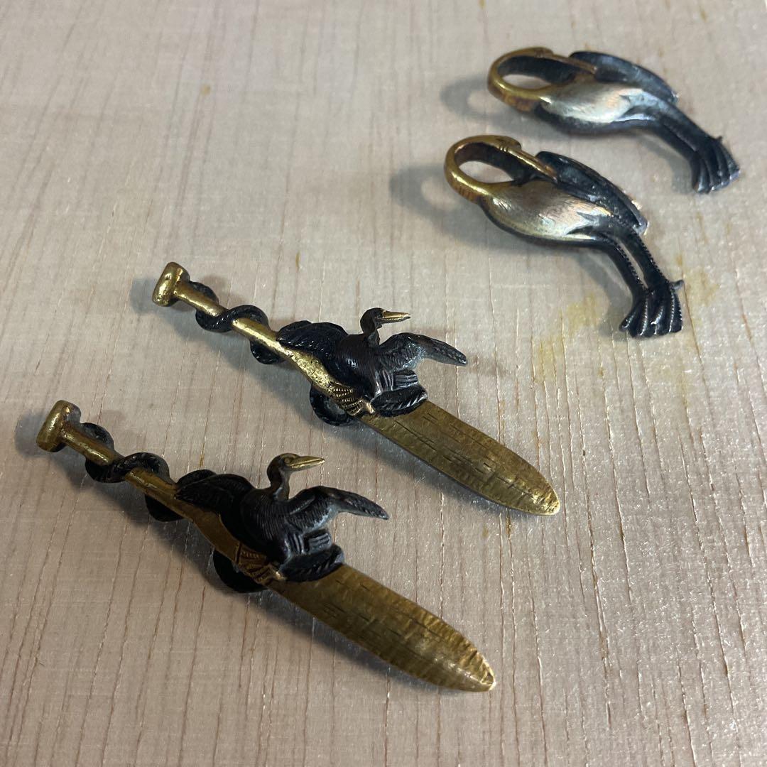 目貫 2種4個 刀装具 武具 骨董 時代物 江戸時代