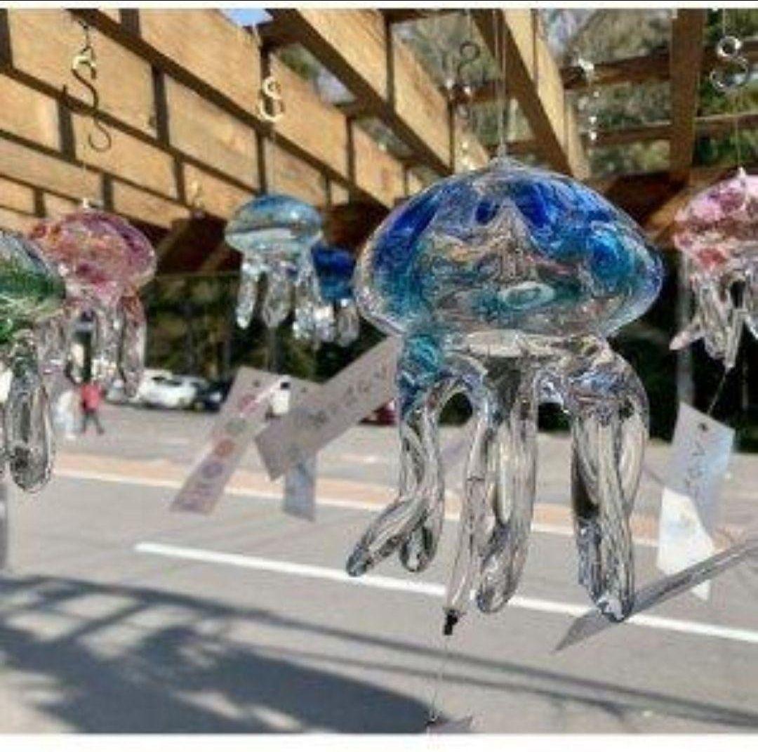 くらげ風鈴 クリアブルー タクグラス 京都水族館 TAKUGLASS 弥彦