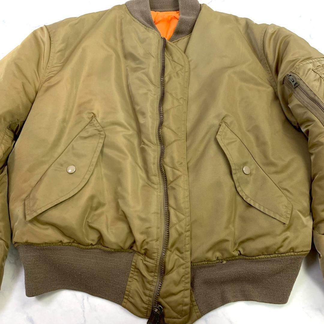 希少色★90s USA製 greenbrier MA-1 ゴールド L　D489