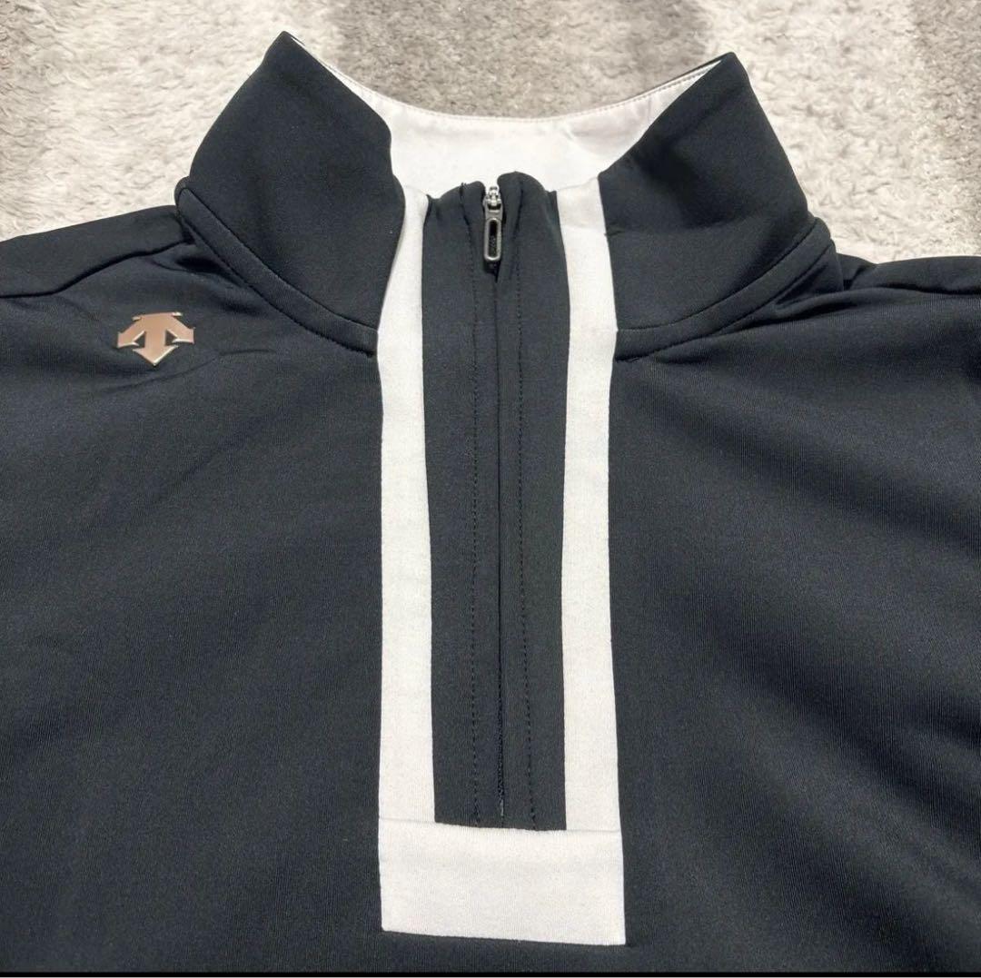 デサントゴルフ　ハーフジップ　長袖ゴルフシャツ　Sヒートナビ メンズゴルフウェア