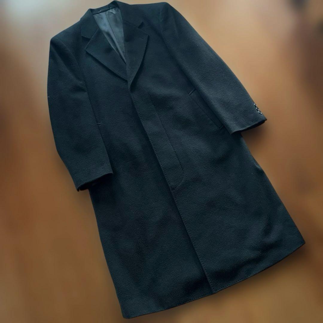 ヴィンテージ カシミヤ100%コート 黒