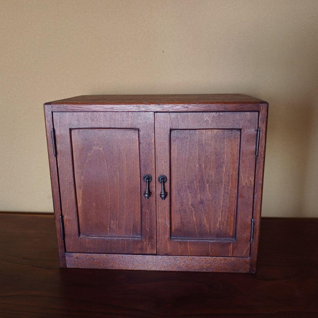 ヴィンテージ】小さな 木製 キャビネット 本棚 ラック 棚 昭和レトロ