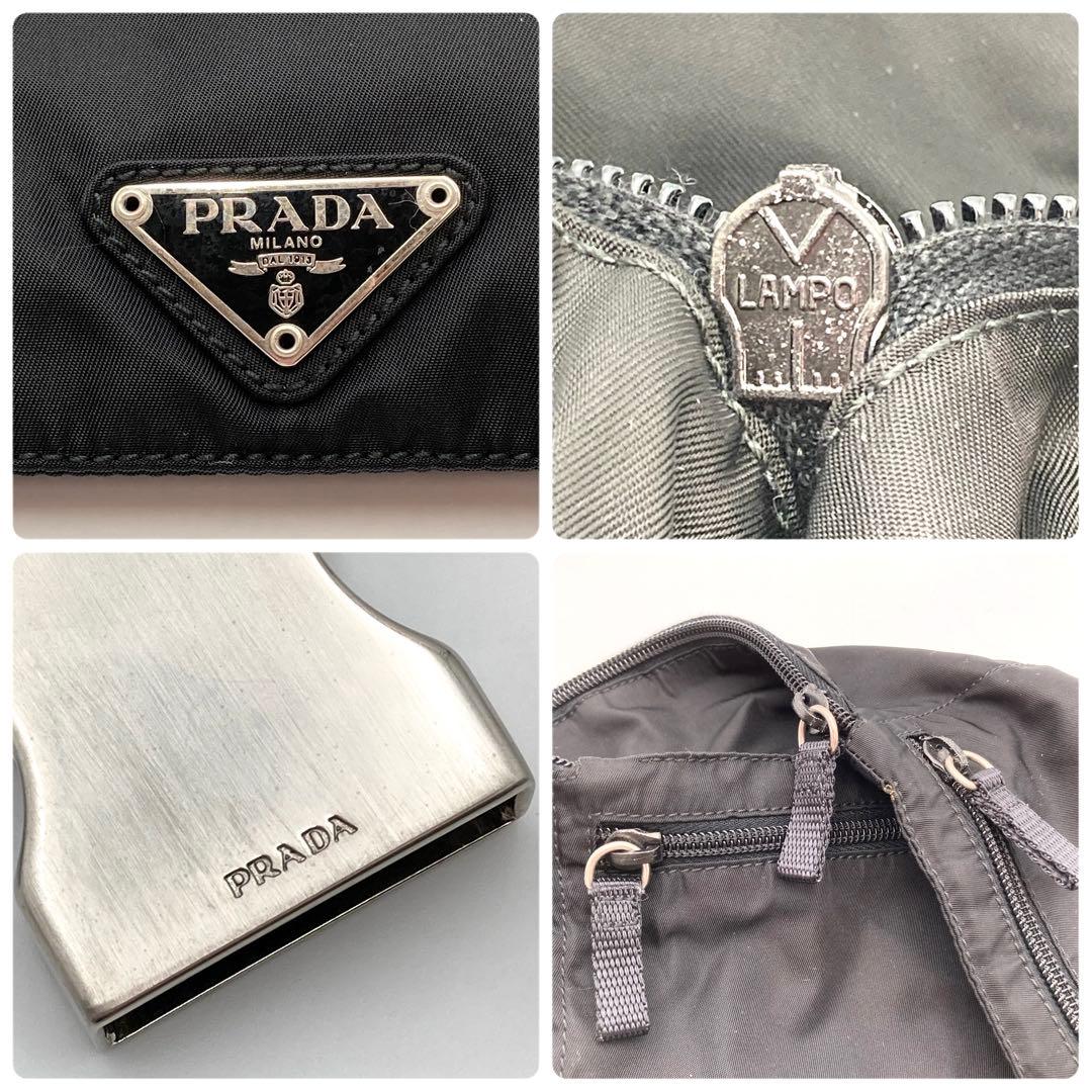 ゆう✨ PRADA ボディバッグ 黒 テスートナイロン 三角ロゴ 男女
