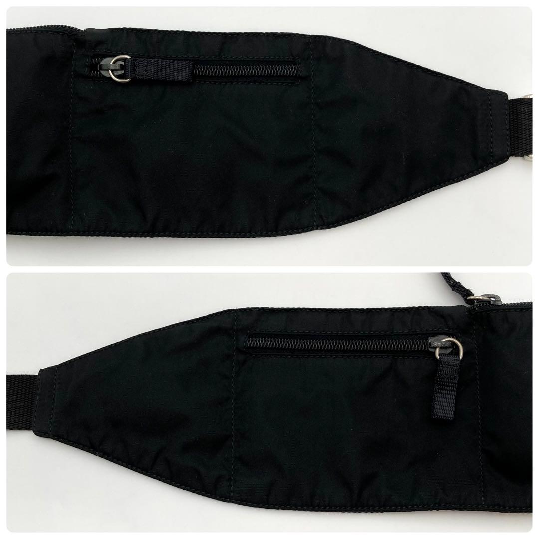 ゆう✨ PRADA ボディバッグ 黒 テスートナイロン 三角ロゴ 男女