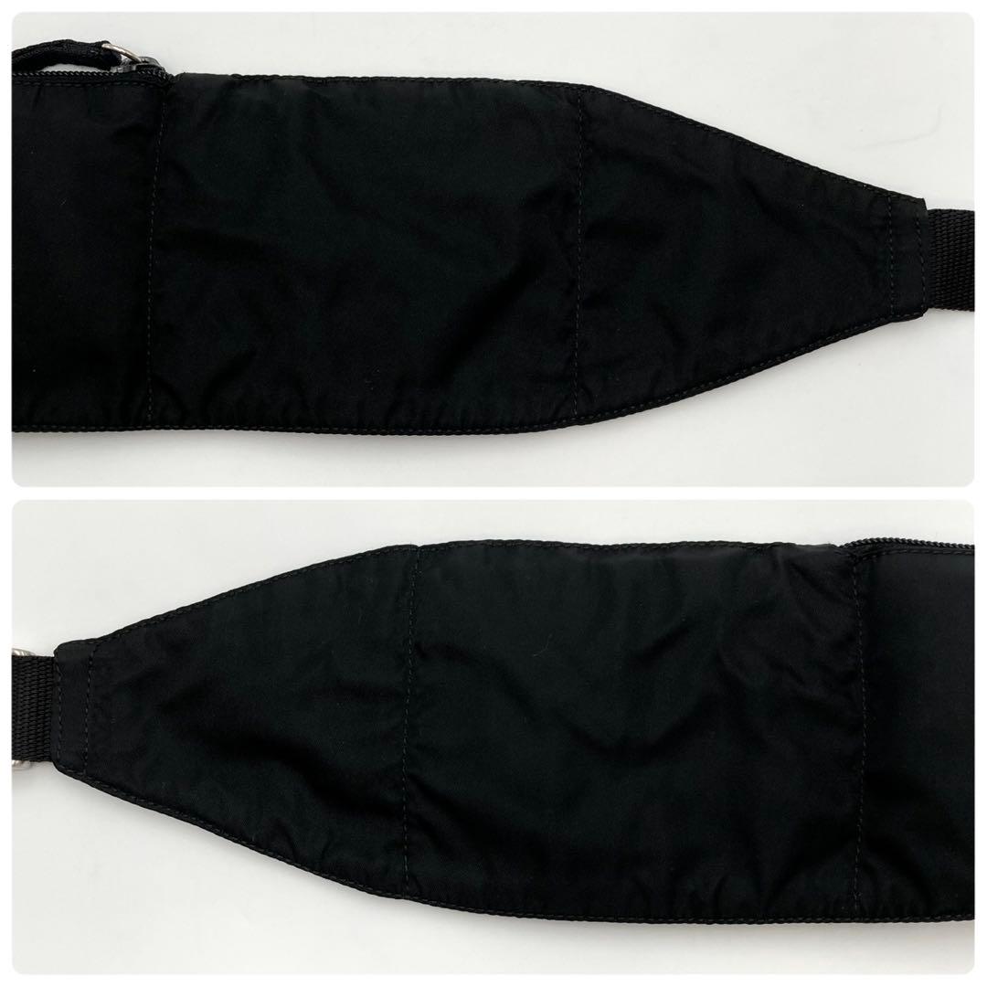 ゆう✨ PRADA ボディバッグ 黒 テスートナイロン 三角ロゴ 男女