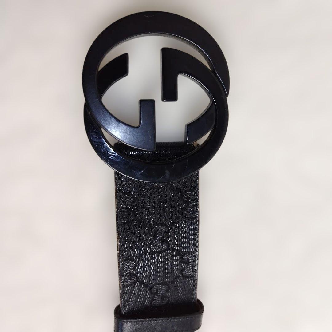 ✨美品✨GUCCI グッチ ベルト インターロッキング GG デカロゴ 黒