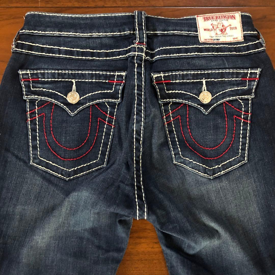【美品】TRUE RELIGION SKNNY 極太白ステッチ W31
