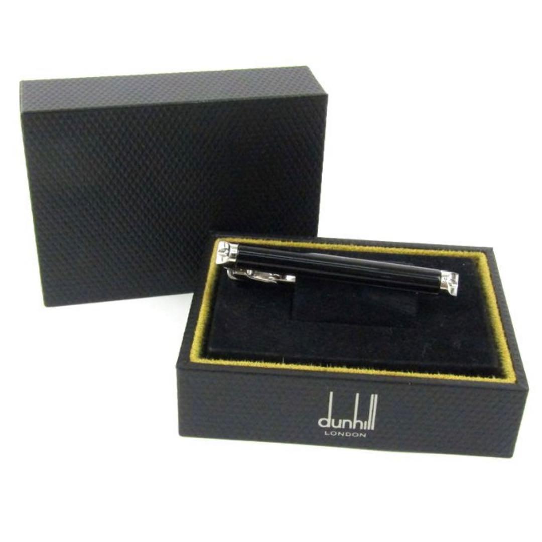 美品✨大人気ダンヒル ネクタイピン ロゴ シルバー ブラック ドイツ製