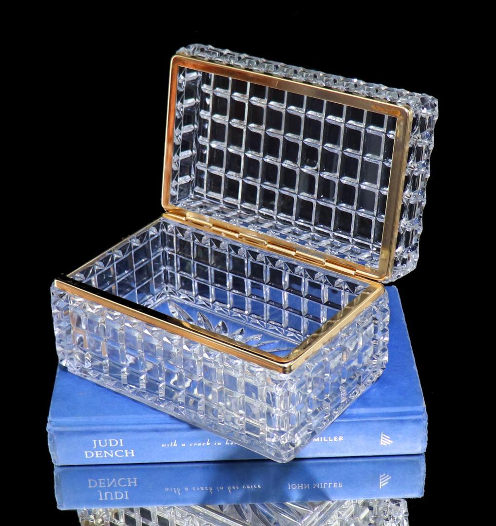 オールド・バカラ 珍品 特大サイズ 2.5kg 宝石箱 小物入れ 切子 金装飾