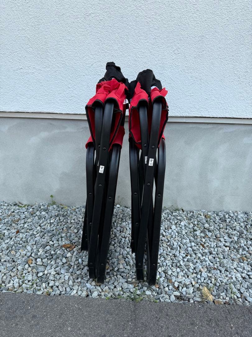 【Coleman】コールマン　サイドテーブル付　デッキチェア　２脚セット　レッド