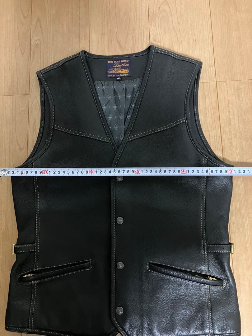 極美品　フラットヘッド　ディアスキン　ベスト　サイズ40 M〜L