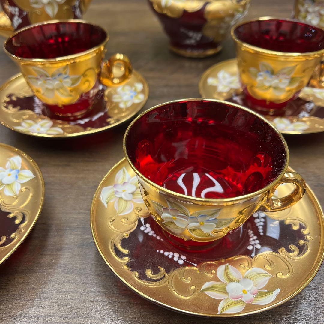 ▪︎ヴェネチア製LAGUNA MURANO GLASSムラーノグラスティーセット