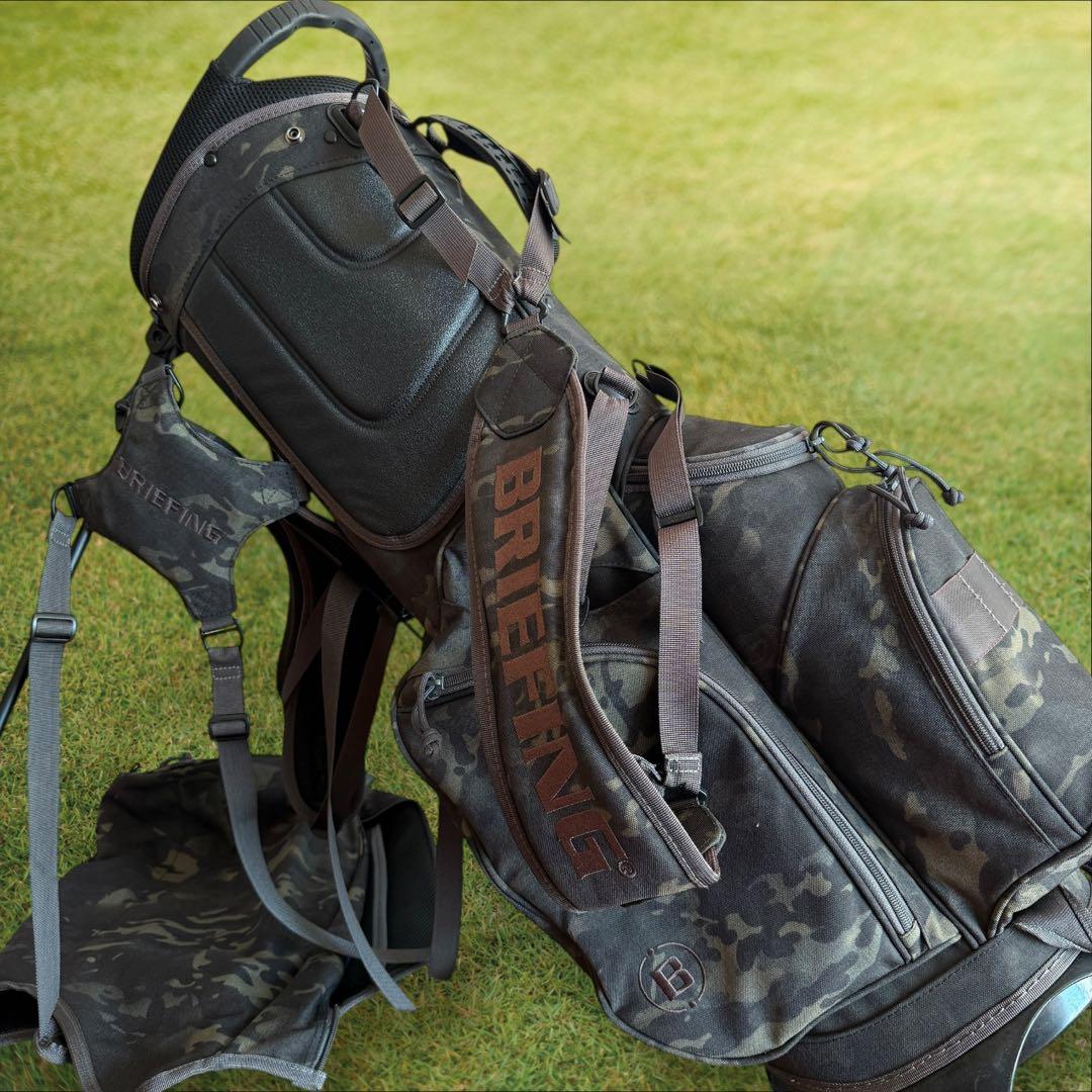 おまけ有　ブリーフィング　キャディバッグ　迷彩　ショルダー　スタンド式　CR-4