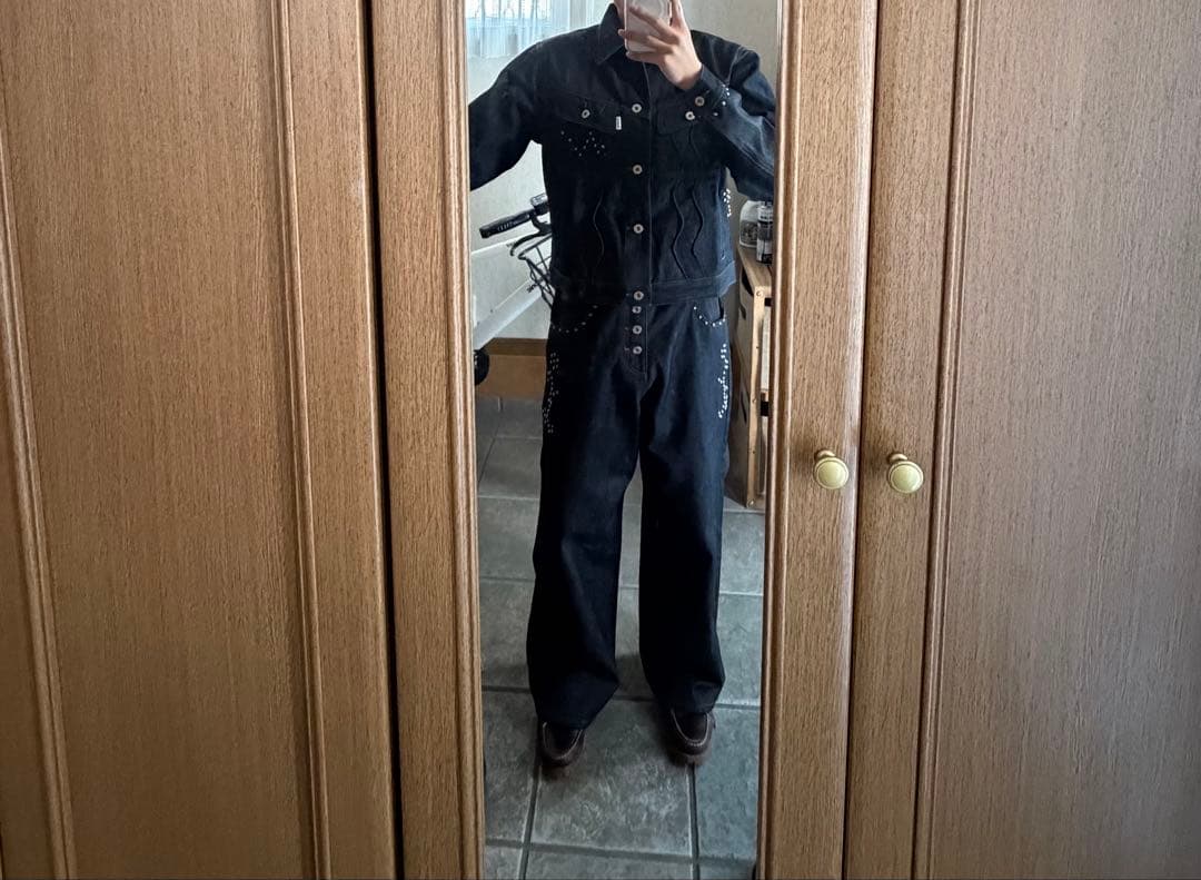 ジャケット・アウター BADWAY Classic Studs DenimJacket Indigo