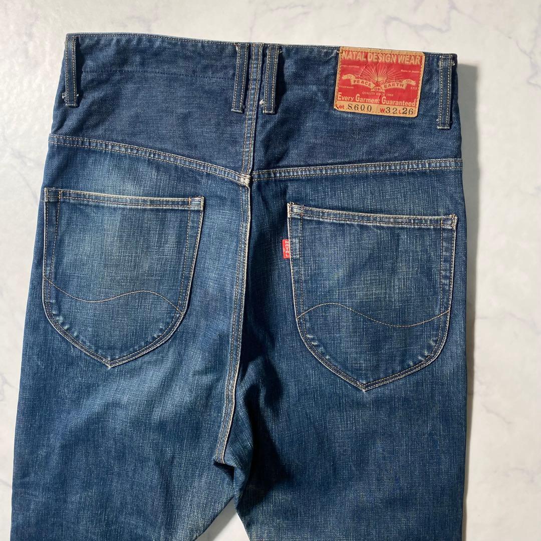 良品】ネイタルデザイン デニムパンツ サルエル S600 W32 ユーズド加工