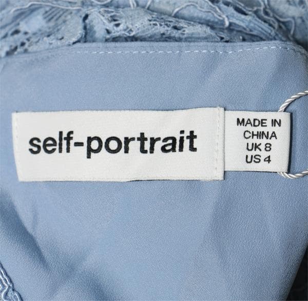 ☆*読様 セルフポートレイト ワンピース レース ビボン ライトブルー UK8